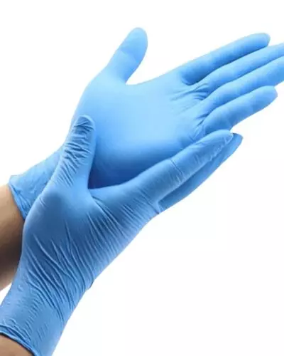 guantes de nitrilo azul